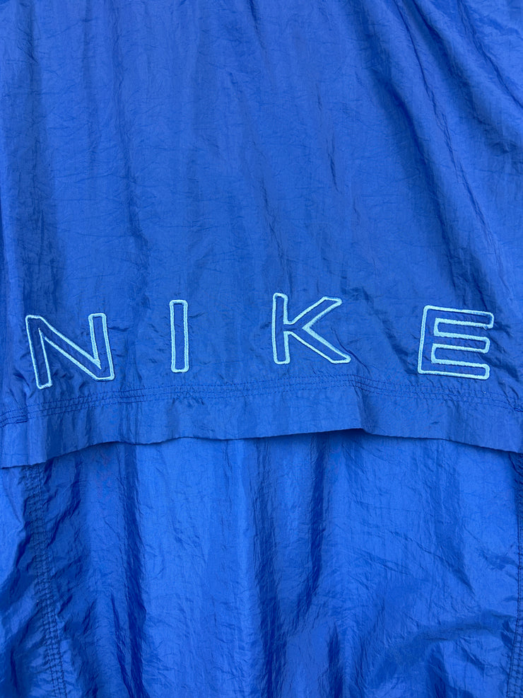 Vintage 90s Nike Mini Swoosh Spellout Blue Windbreaker