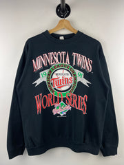 Vintage 90s MLB Minnesota Twins World Series Black Crewneck