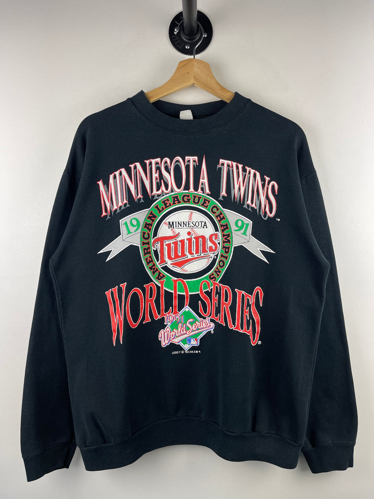 Vintage 90s MLB Minnesota Twins World Series Black Crewneck