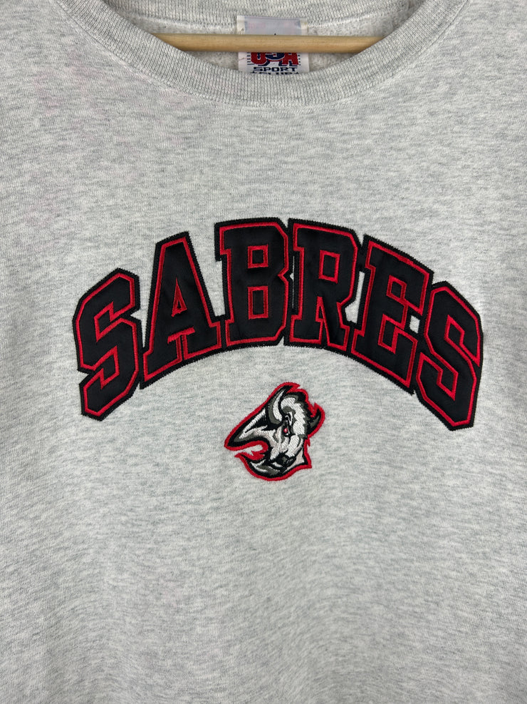 Vintage 90s NHL Buffalo Sabres Embroidered Grey Crewneck