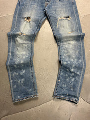 Ed Hardy Skull Cross Distressed Light Wash Blue Jeans