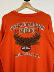 Vintage Harley Davidson Indiana Orange Thermal Long Sleeve