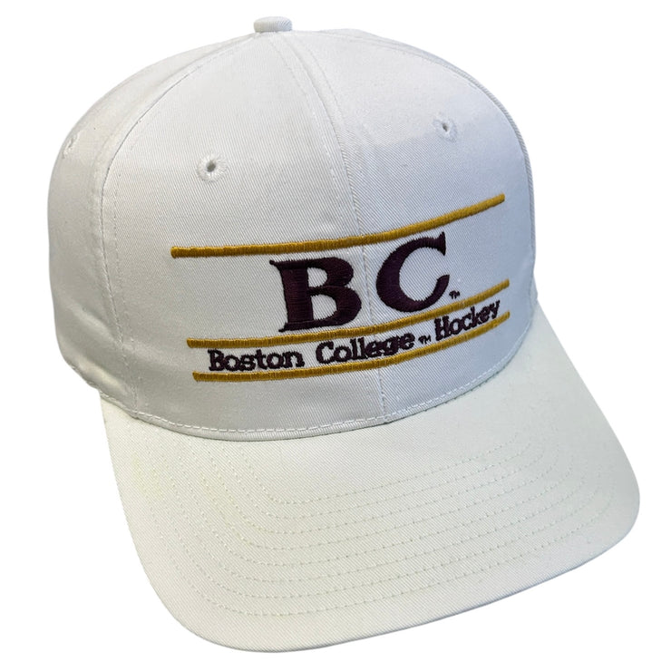 Vintage 90s The Game Boston College Hockey White Snapback Hat
