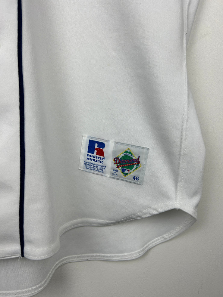 Vintage 90s MLB Russell Athletic Seattle Mariners Ken Griffey Jr. Diamond Collection White Baseball Jersey