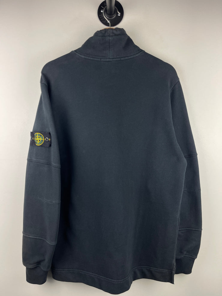 Stone Island Patch Black Mock Neck Crewneck
