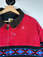 Vintage 90's Carhartt Santa Fe Aztec Red Jacket