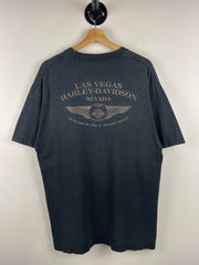 Vintage Harley Davidson Las Vegas Faded Black Tee