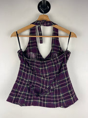 Vintage Tripp NYC Women's Purple Plaid Halter Top