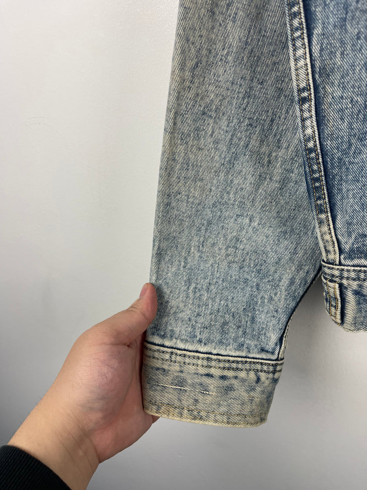 Vintage 90s Lee 1 Pocket Blue Denim Trucker Jacket