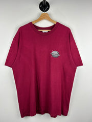 Vintage 90s Top Dawg The American Legend Biker Burgundy Tee