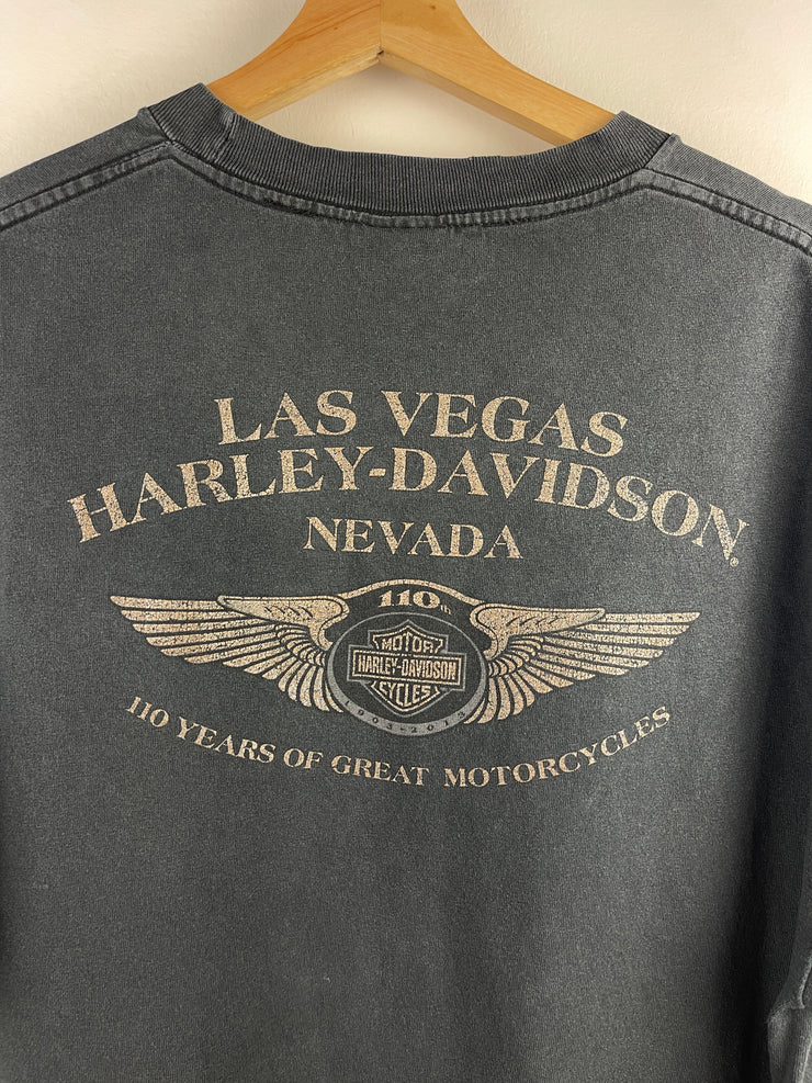 Vintage Harley Davidson Las Vegas Faded Black Tee