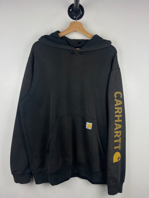 Vintage Carhartt Patch Spellout Faded Black Hoodie