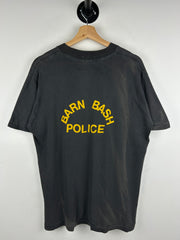 Vintage 70s Stanfields Barn Bash Police Black Pocket Tee