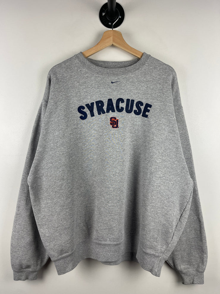 Vintage Nike Syracuse University Embroidered Grey Crewneck