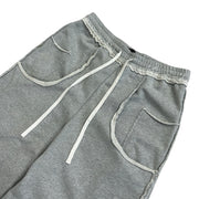 Happy Memories Don’t Die Distressed Wide Leg Baggy Grey Sweatpants