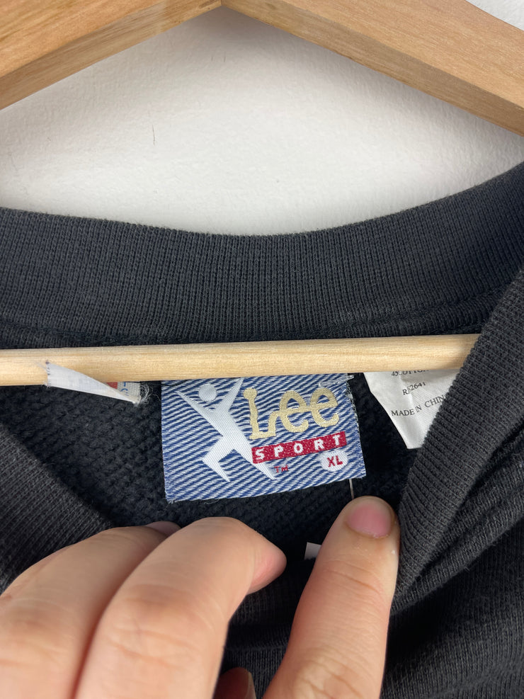 Vintage 90s NBA Lee Sport Cleveland Cavaliers Embroidered Black Crewneck