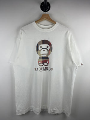 Bape Baby Milo Check White Tee