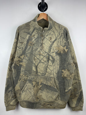 Vintage 90s Real Tree Camo Quarter Zip Sweater