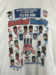 Vintage 90s MLB All Star Game Baseball Weekly White Tee