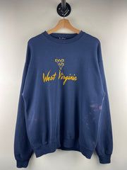 Vintage 90s West Virginia Embroidered Navy Crewneck