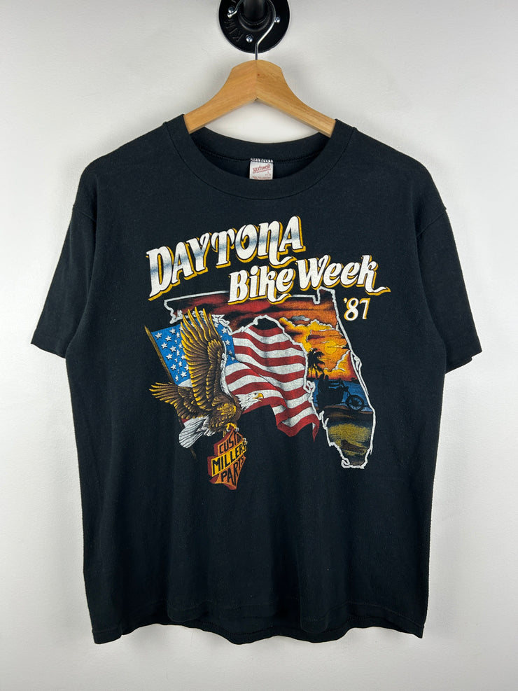 Vintage 80s Daytona Bike Week Black Tee