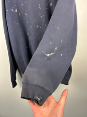 Vintage Carhartt Embroidered Paint Splattered Navy Hoodie