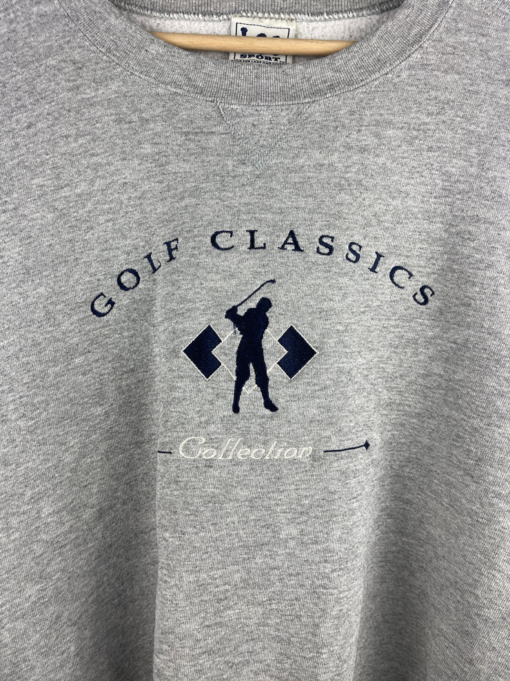 Vintage 90s Lee Sport Golf Classics Collection Embroidered Grey Crewneck