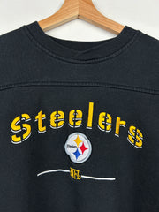 Vintage NFL Pittsburgh Steelers Embroidered Black Crewneck