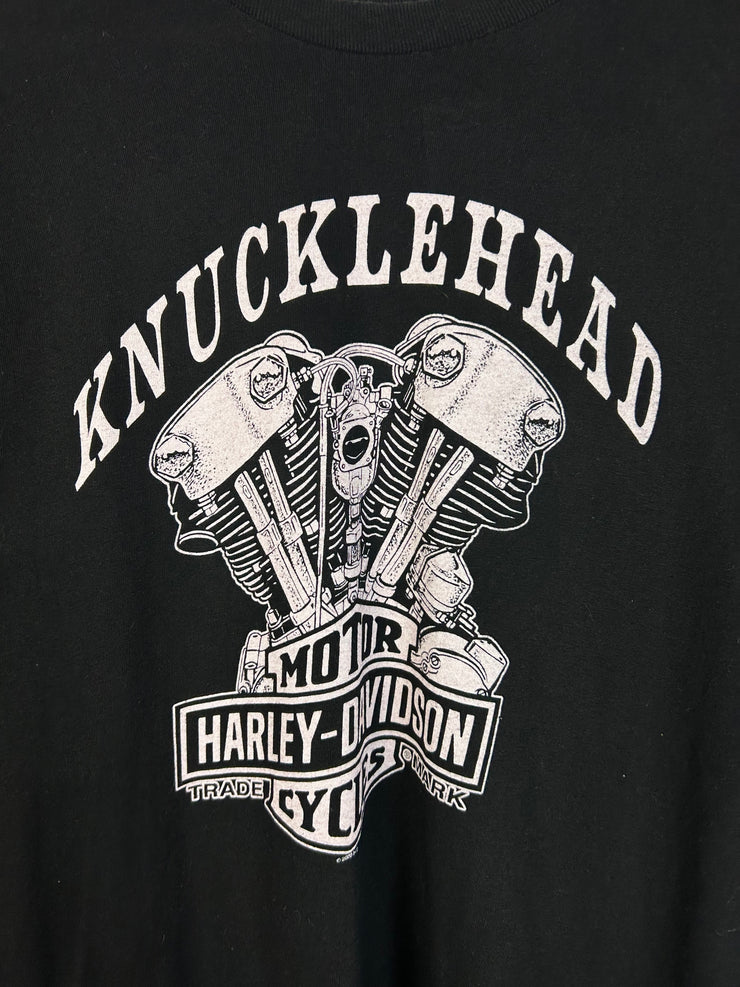 Vintage Y2K Harley Davidson Knucklehead Black Tee