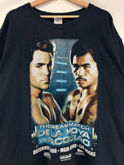 Vintage 2008 Manny Pacquiao VS Oscar De La Hoya Boxing Black Tee