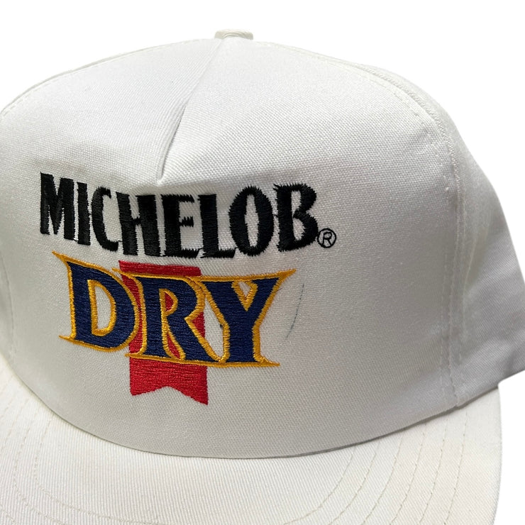 Vintage 90s Michelob Dry Beer White Snapback Hat