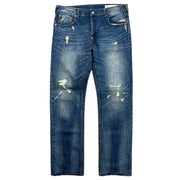 Evisu No.3 Daicock Logos Blue Denim Jeans