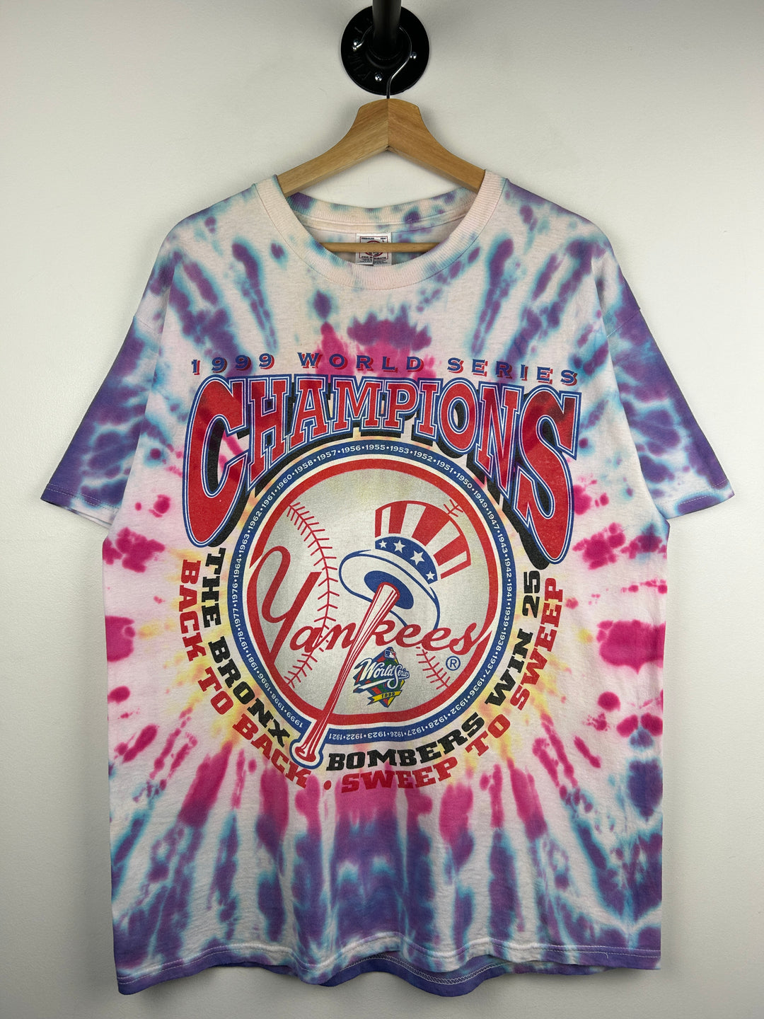 Vintage 90s MLB New York Yankees World Series Champions Tie Dye