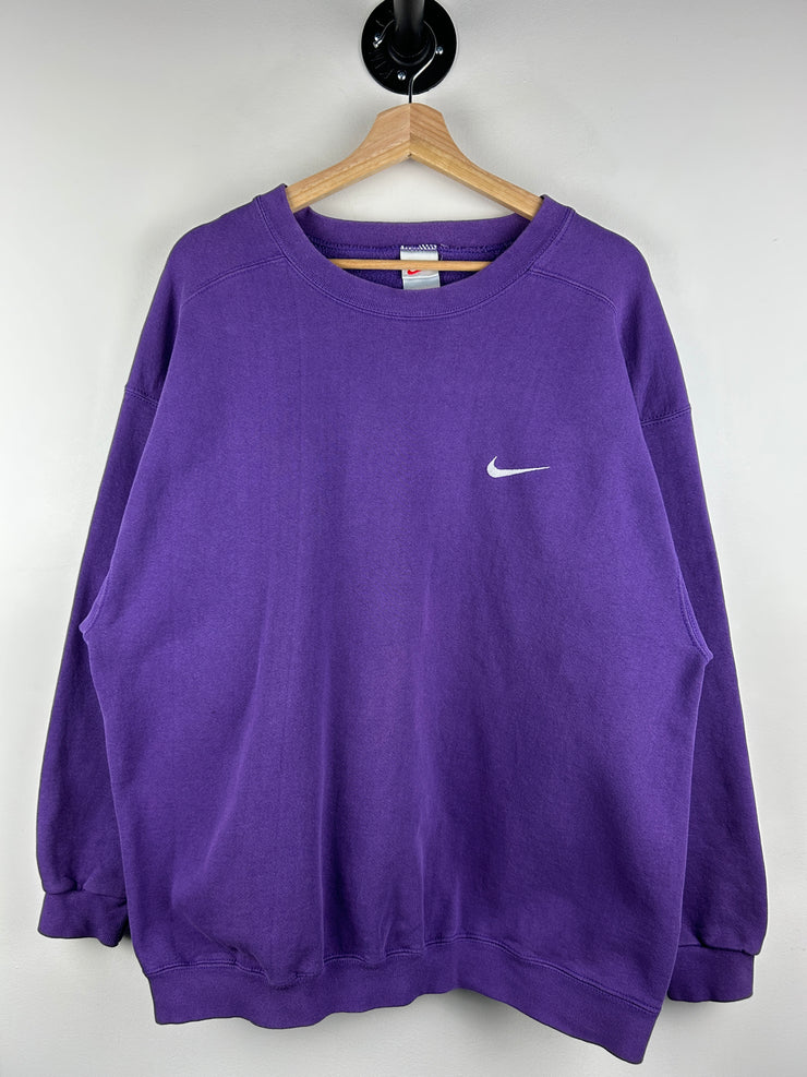 Vintage 90s Nike Mini Swoosh Purple Crewneck