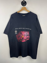 Vintage 90s WWF Wrestle Mania X Raided Boston Black Tee