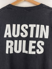Vintage 90s WWF Stone Cold Steve Austin Rules Black Tee