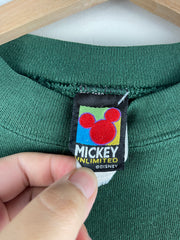 Vintage 90s Disney Mickey Mouse Embroidered Green Crewneck