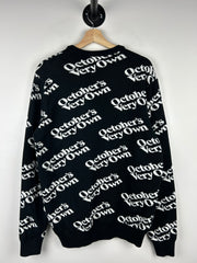 OVO Octobers Very Owl Spellout Black Knit Sweater
