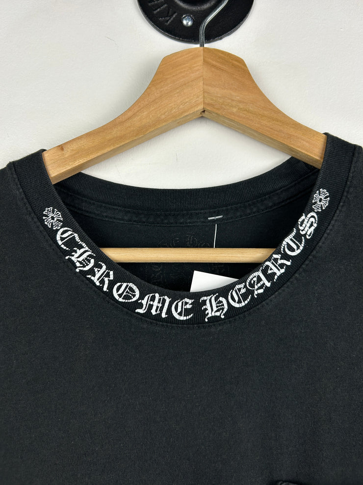 Chrome Hearts Cross Neck Logo Black Tee