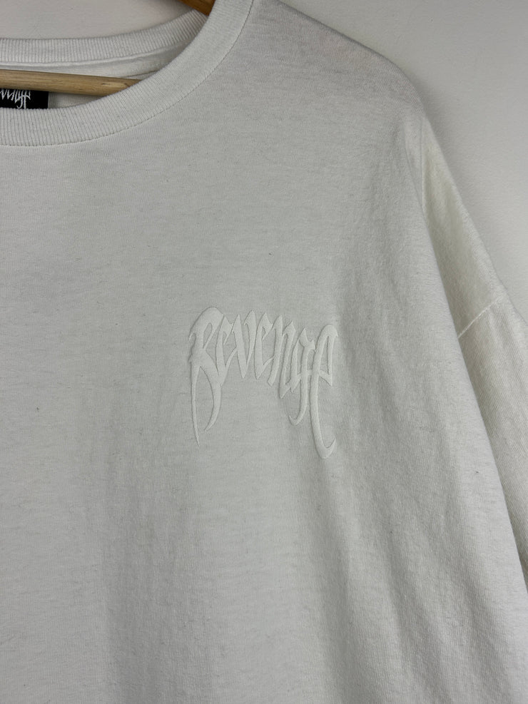 Revenge Tonal Dual Arch Logo White Tee