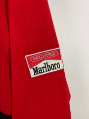 Vintage 90s Marlboro Patch Red & Black Zip Up Fleece Sweater