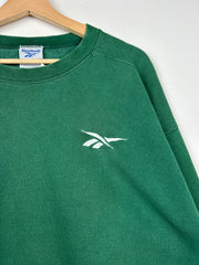 Vintage 90s Reebok Embroidered Green Crewneck