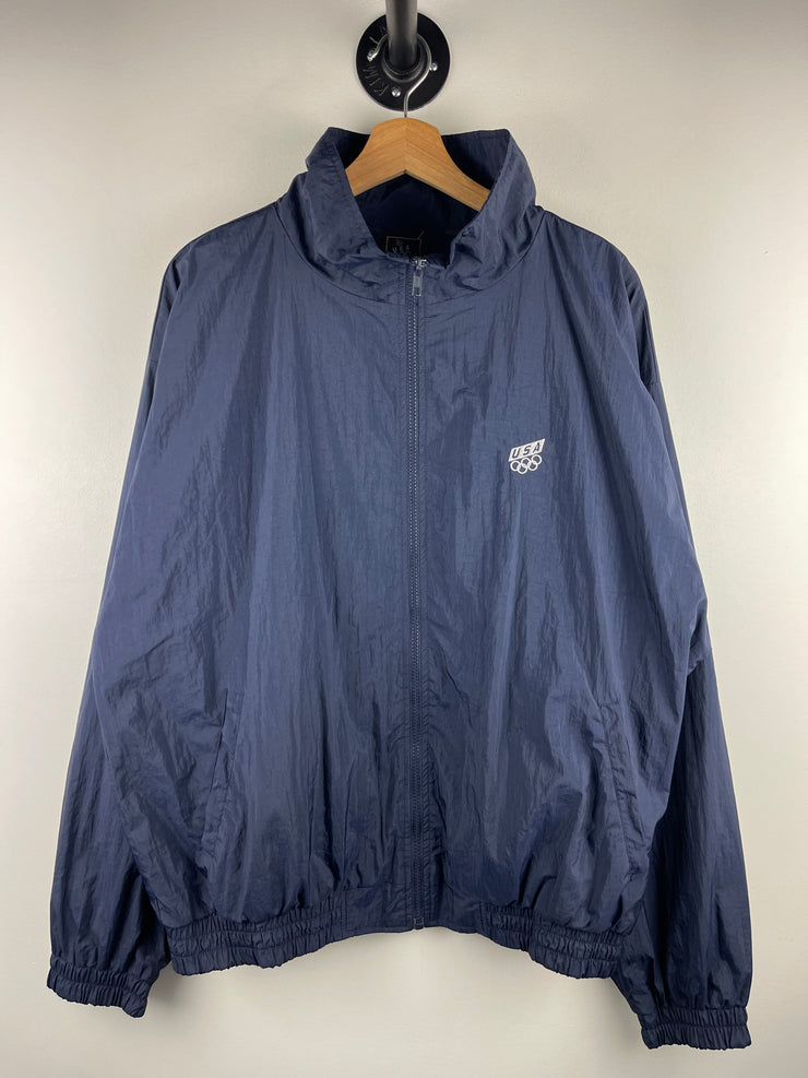 Vintage 90s USA Olympics Navy Windbreaker