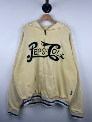 Vintage Pepsi Cola Embroidered Yellow Zip Up Hoodie