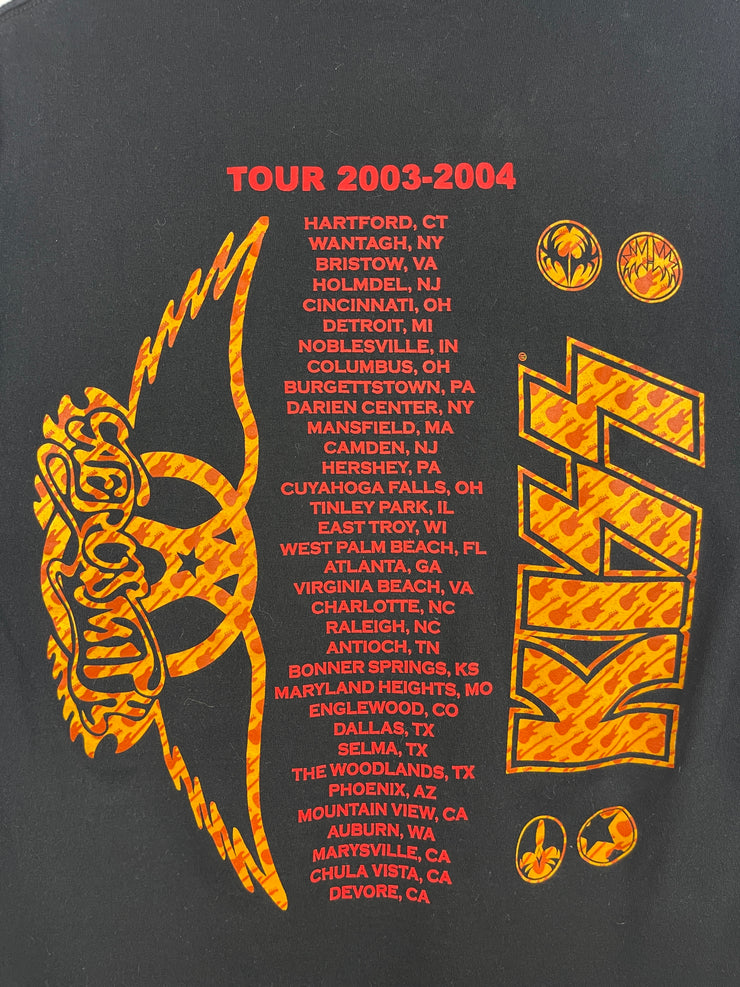 Vintage 2004 Kiss Aerosmith Tour Black Tee