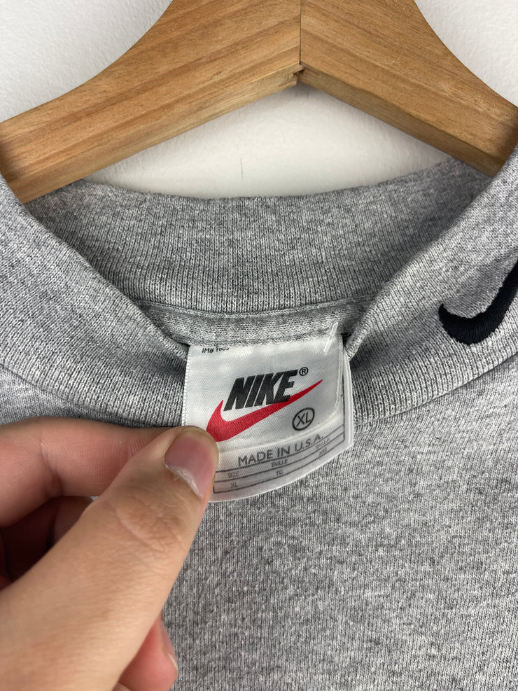Vintage 90s Nike Golf Swoosh Mock Neck Grey Long Sleeve