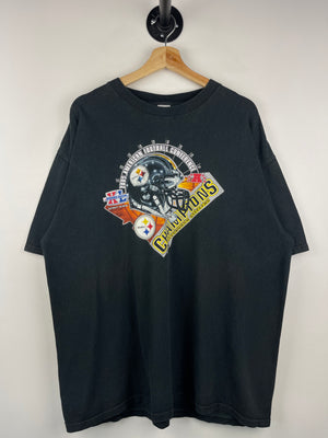 Vintage NFL Pittsburgh Steelers AFC Champions Black Tee