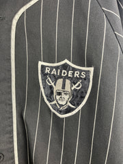 Vintage 90s NFL Starter Los Angeles Raiders Pinstripe Black Baseball Jersey