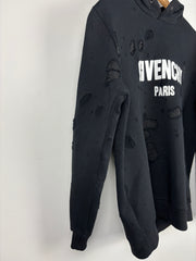 Givenchy Paris Distressed Black Hoodie