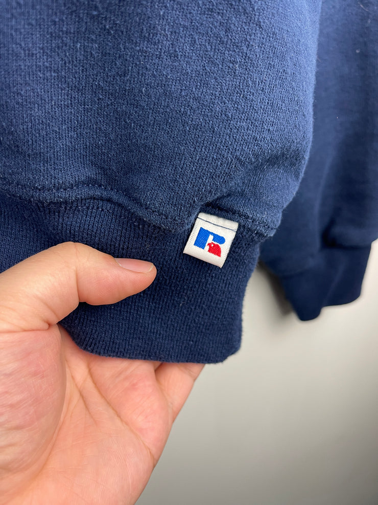 Vintage 90s Russell Athletic Blank Navy Crewneck